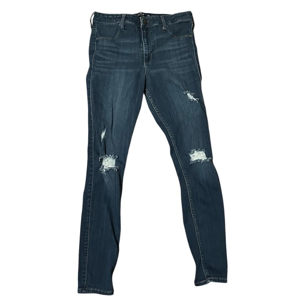 Hollister High Rise Distressed Skinny Jeggings Dark Wash Women's Size 11R 30x28